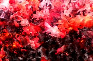 A picture of a shoal of goldfish in watercolor look.