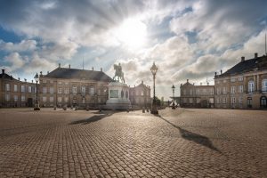 Architecture shot of the royal palace in Copenhagen, Denmark.