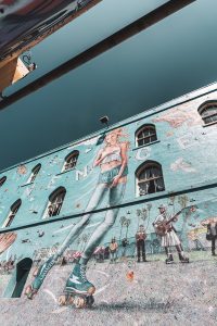 Urban photo of a wall painting called Venice Kinesis by Rip Cronk in Venice Beach, Los Angeles.