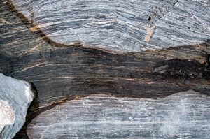 Close up of a small meltwater stream on a rock.